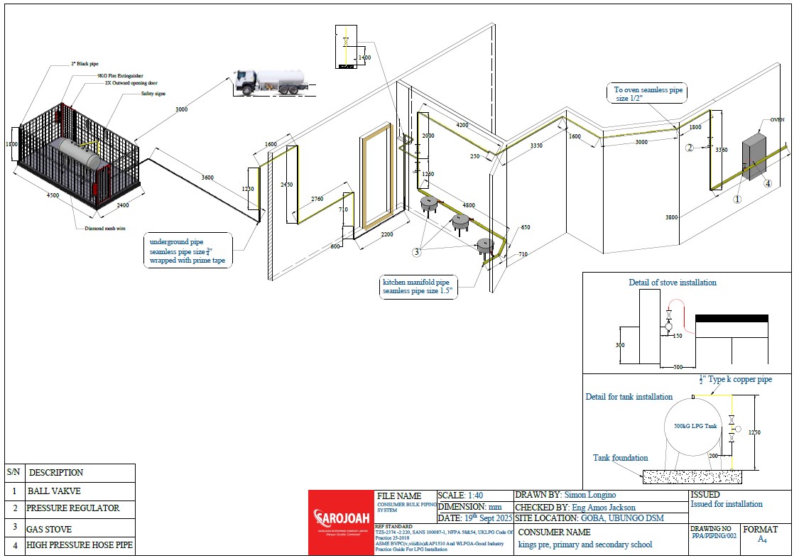 WE DESIGN  LPG INSTALLATION SYSTEMS FOR BULK CONSUMERS / APPLICATIONS